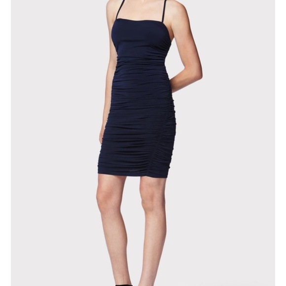 Hervé Léger Ruched Jersey Mini Dress | Classic Blue L - Picture 4 of 12
